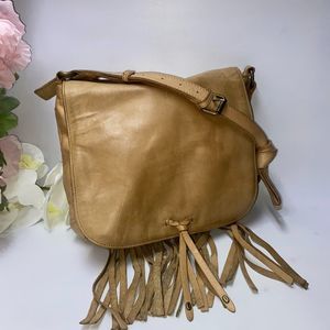 Lucky Brand Tan Fringe Crossbody Bag